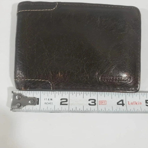 Roots Dark Brown Small Trifold Mens Leather  Wallet. - Picture 7 of 8